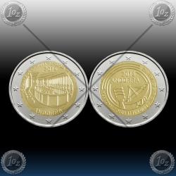 ANDORRA 2 x 2 EURO 2016 (New Reform 1866 + Radio and Television) UNC